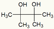 Fórmula estrutural do 2,3-dimetil-butan-2,3-diol