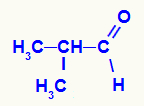 Fórmula estrutural do 2-metil-propanal