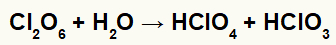 Equação de formação do ácido perclórico e clórico.