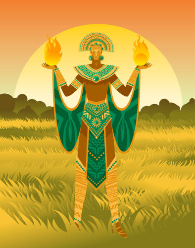 Representação moderna de Inti, o deus Sol dos incas.