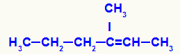 Fórmula estrutural do 3-metil-hex-2-eno