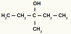 Fórmula estrutural do 3-metil-pentan-3-ol