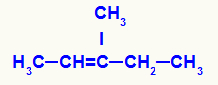 Fórmula estrutural do 3-metilpent-2-eno