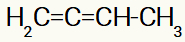 Fórmula estrutural do buta-1,2-dieno