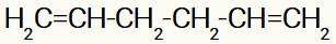 Fórmula estrutural do hexa-1,5-dieno
