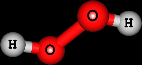 Representação de uma molécula de Peróxido de hidrogênio
