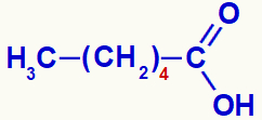 Fórmula estrutural do ácido caproico