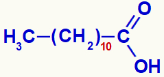 Fórmula estrutural do ácido láurico