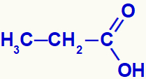 Fórmula estrutural do ácido propiônico
