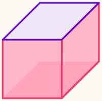 Em rosa, a área lateral do cubo, formada pelas faces que não são bases
