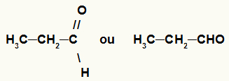 Representação geral do grupo carbonila de um aldeído