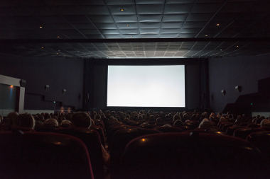 People watching movie on the Cinema/ Movie Theater
