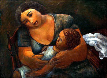 Maternidade, tela de Emiliano Di Cavalcanti, um dos maiores pintores brasileiros