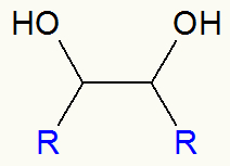 Fórmula estrutural de um diálcool vicinal