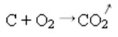 Equação química com símbolo de desprendimento de gás
