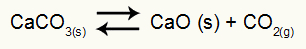 Equação que representa a decomposição da substância CaCO3
