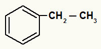 Fórmula estrutural do etilbenzeno