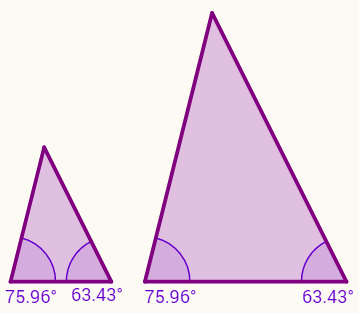 Dois triângulos que possuem dois ângulos congruentes