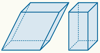 Exemplos de prismas quadrangulares que possuem paralelogramos como bases