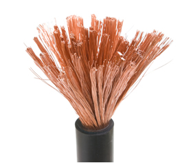 Fios de cobre (o cobre conduz bem a eletricidade)