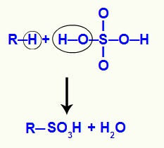 Equação geral de formação de um ácido sulfônico