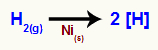 Equação química que representa a formação dos hidrogênios nascentes