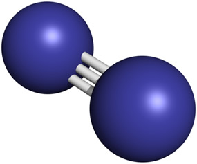 Molécula de gás nitrogênio