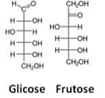 Fórmulas de Fischer para glicose e frutose