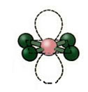 Geometria quadrado planar para molécula com cinco átomos.