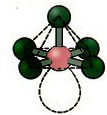 Geometria Pirâmide Quadrada para molécula com seis átomos.