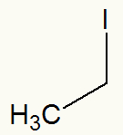 Fórmula estrutural do iodeto de etila
