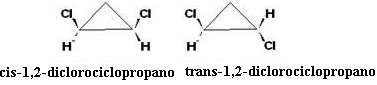 Isomeria geométrica cis-trans do 1,2-diclorociclopropano