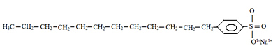 Exemplo de estrutura de princípio ativo de um xampu comum, o lauril ou dodecilsulfato de sódio