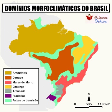 Mapa dos domínios morfoclimáticos brasileiros