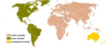 Mapa do mundo conforme a visão eurocêntrica da humanidade