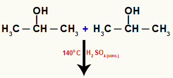 Moléculas de um mesmo álcool reagindo de forma intermolecular