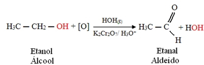 Oxidação parcial de álcool primário (etanol)