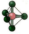 Geometria Bipirâmide trigonal ou Bipirâmide triangular para molécula com seis átomos.