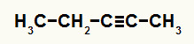 Fórmula estrutural do pent-2-ino