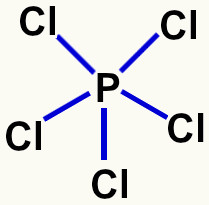 Fórmula estrutural do pentacloreto de fósforo