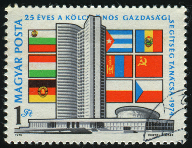 Selo húngaro feito para homenagear os países do Comecon *