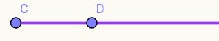 Semirreta com início em C e direção do ponto D