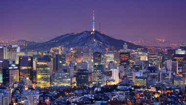 Vista noturna da cidade de Seul
