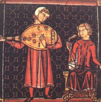 O alaúde era um dos instrumentos que acompanhavam as cantigas trovadorescas