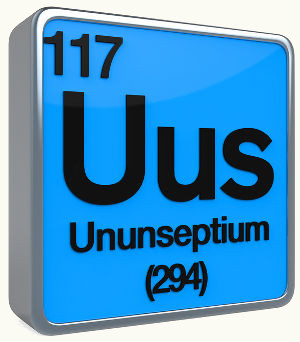 Sigla do elemento Ununséptio / Ununpentium
