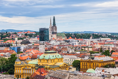 Vista panorâmica da cidade de Zagreb, capital da Croácia